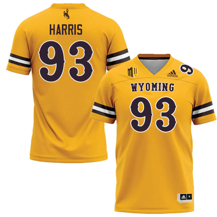 #93 DeVonne Harris Wyoming Cowboys Jersey College Football Uniforms,Gears,Jerseys-Gold